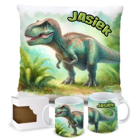 Kubek Poduszka Dinozaur Dinozaury T-rex Tyrannosaurus Triceratops